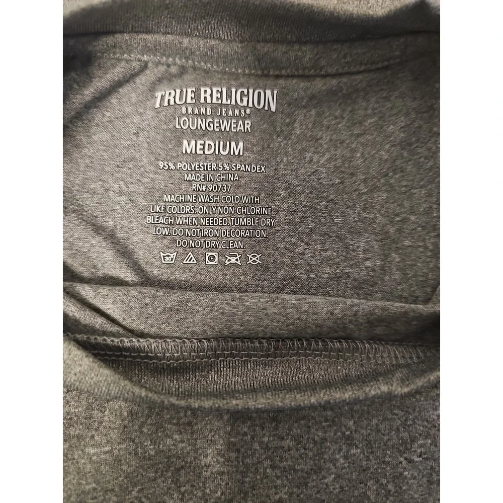 Men's Medium True Religion Super Soft Horseshoe‎ Gray Lounge Casual Layering 138
